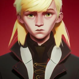 Portrait of a 9 year old warlock blond boy Jim Kay style