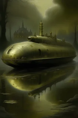 The silver submarine painted by John Atkinson Grimshaw