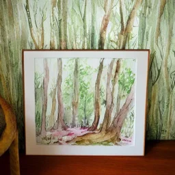 exquisite whimsical woodland watercolor, delicate, cute, adorable, linen backdrop