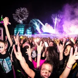 Creepy photo of new years eve rave