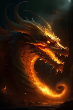 dragon rodeado de fuego