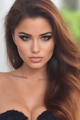 Demi Rose is so beautiful with her auburn hair and green eyes that all I want to do is paint a close-up facial portrait of her in the art style of a giant cockroach