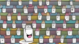 cartoon happy milk carton dancing