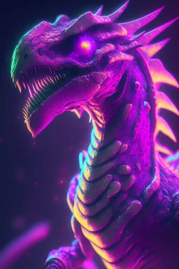 Rainbow dinosaur humanoid alien,GLOWING, PURPLE, pink, 4K, 8K, CINEMATIC