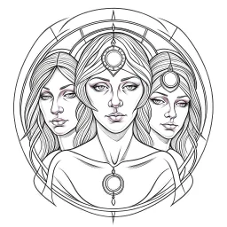 Create a realistis sketch tatto of The three Fates, white background