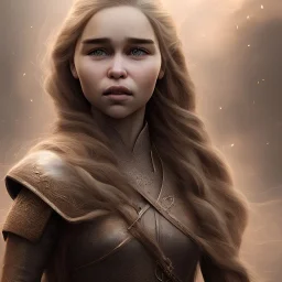 only perfect face detailed and realist emilia clarke face, wearing dragon armor. fly hair, viking, village, highly realistic, highly detailed, mist around, smoke, particles, fog and fire