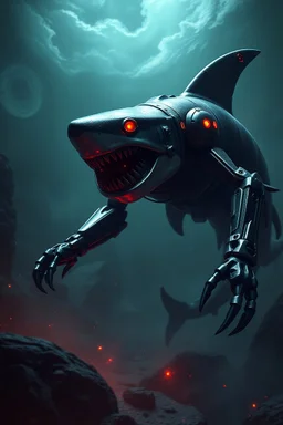 hammerhead shark dark evil robot