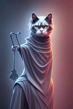 grim reaper cat, 4k, trending art, weird perspective, mirrors, reflection, water, smoke, realism, spray paint, chalk, fine pencil, escher, godel, bach