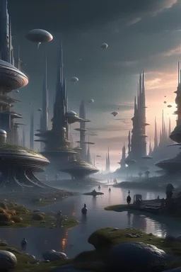 an alien city with inhabitants