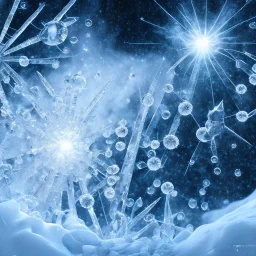 celestial, ice crystals, snow, icicles, reflections