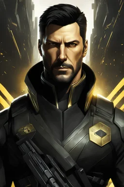 Adam Jensen from Deus Ex: Human Revolution As An Apex Legends Character Digital Illustration By, Mark Brooks And Brad Kunkle, Concept Art