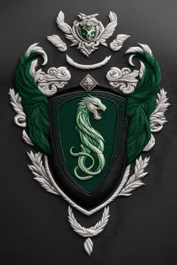 slytherin, crest, majestic, luxury, wealthy, embroidery