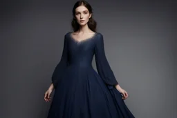 Платье цвета ночного неба, усыпанное крошечными серебряными вышитыми звёздами, которые мерцали даже в тусклом свете комнаты. Рукава были длинные, чуть расклешённые, напоминающие крылья. Оно было одновременно и скромным, и безумно роскошным. Совершенно не практичным. Абсолютно не подходящим для дня. И совершенно заразительным.