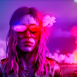 Ultra Realistic portrait photo, medium shot view, drunken women, mad max scene, sexy steampunk. Pink hair, confeti, Sunglasses, smoking, happy, festival, red fog. highly detailed, concept art, unreal engine 5, ray tracing, RTX, lumen lighting, ultra detail, volumetric lighting, 3d, finely drawn, high definition, high resolution.