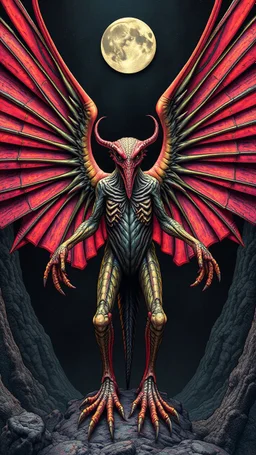 Winged Dingus in the style of Giger and Escher in Magnificient Colors