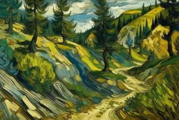 A road with a ravine painted by Vincent van Gogh