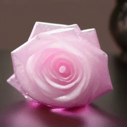 Pink transparent Crystal Rose Bouquet Flower