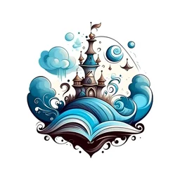 Fantasy style logo: Well of Dreams (elements on the logo should be clouds, book, well)