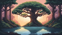 Round Logo in Pixel Art