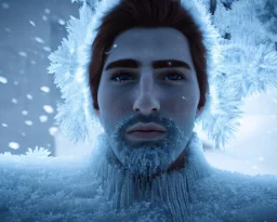 frozen man,RTX, TXXA, SSAO, High quality,hyperrealistic, cinematic, Super detailed, HDR,4k