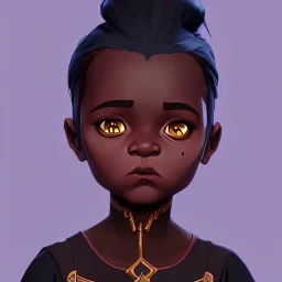 Portrait of an adorable dark skinned witch toddler