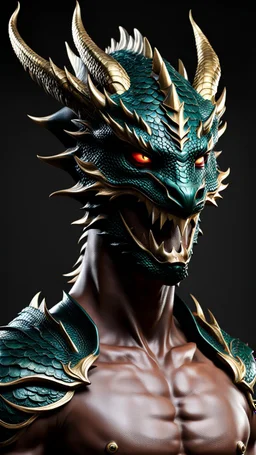 Full body Dragon man with dragon mask over his eyes and forehead, Realistic cool art, 12k, 3d, realistic, full head, full body