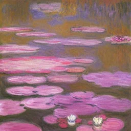 pink lotos mono botan, Claude Monet