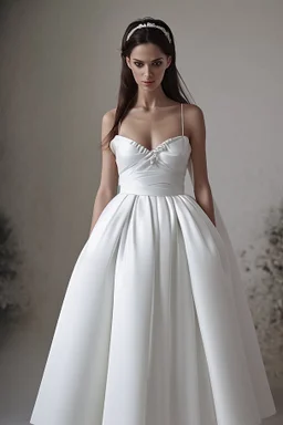 white greek wedding dress Photorealistic