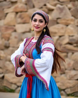azeri female with traditional dance clothing