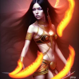 hitomi tanaka long black hair indian xtreme detailed, 4k, intricate, smoke effects, fire effects, energy effects