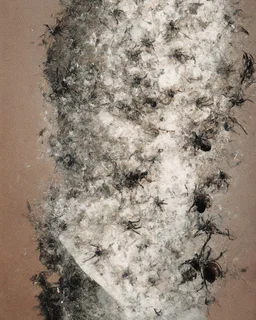 horror, swarming mechanical robotic insects, bugs, cockroaches, flies, spiders, screaming mannequin, pain, decay