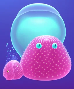 Jelly Blob fish with a big nose, pink, ugly,