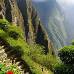 machupicchu , monet style, details, radiant, wide