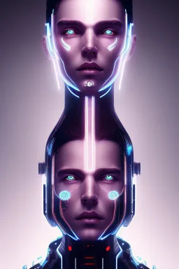 cyberpunk, head, men, portrai, tron