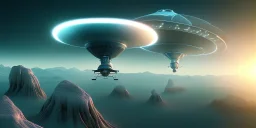 extra-terrestrial, 8K, photo realistic, highly detailed, lught ufo, light colors