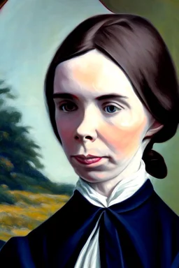 Young Emily Dickinson portrait by Bekir Salim, Fine Art, Art Deco, Abstract Realism, Figurative, high quality, historical