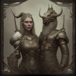 A viking and his wive sitting on a dragon, hr giger, scary, steam punk, realistic, made in octane, cinematic, ultra-realistic, extremely detailed octane rendering, 8K, VRAY Super Real ar 2:3, dof photorealistic futuristic 50mm lens hard lighting dark gray tintype photograph, realistic lighting, sepia color