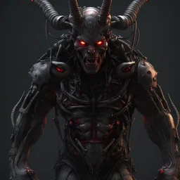 cyberpunk demone cyborg 3d ultradettagliato arrabbiato