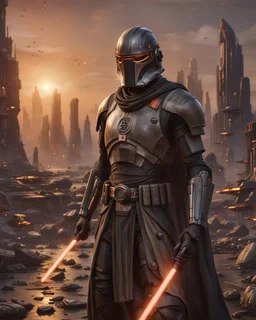 star wars bald male corellian pilot wearing pearlescent black and gunmetal grey First Order special forces heavy assault stealth commando armor and helmet with gold trim inside the jedi temple, hyperdetailed, dynamic lighting, hyperdetailed background, 8k resolution, volumetric lighting, light skin, fully symmetric details