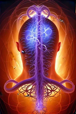 Spiritual being with Tentacles wrapping around brain cells