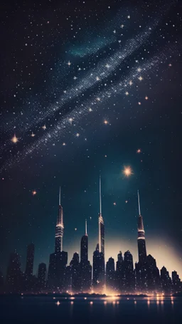 Stars dancing over skyline