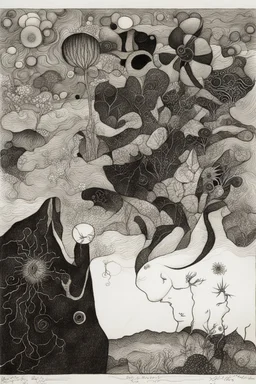 Schiță în creion de Jean Cocteau reprezentand o imagine pe tema natura statica onomastica cu nume de flori , cu culori primare tari, fantezie de înaltă definiție calitate clară, stiluri de Utagawa Hiroshige, Paul Klee Dee Nickerson și Tim Burton, acuarelă topită și contururi de cerneală neagră pe hârtie umedă, linii moi, umbrite