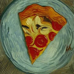 Portrait of a pizza by Van Gogh