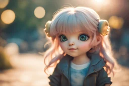 cute chibi girl with ugly Vogons in sunshine, ethereal, cinematic postprocessing, bokeh, dof