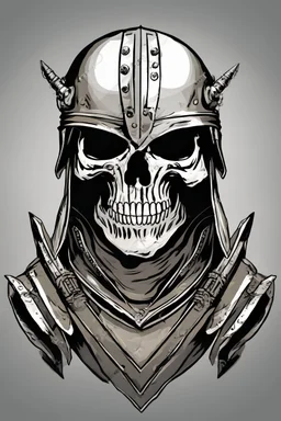 WARRIOR skull helmet, comic style, portrait