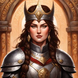 this “Conan Medieval Heroine Portrait” evokes noble valor and ancestral legacy, it stands in a detailed ornate armor, warm hues, and dynamic composition.