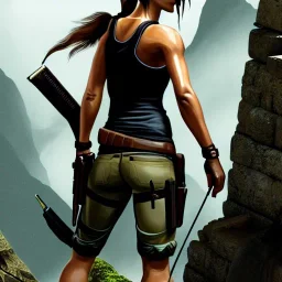 lara croft looking at me coyly