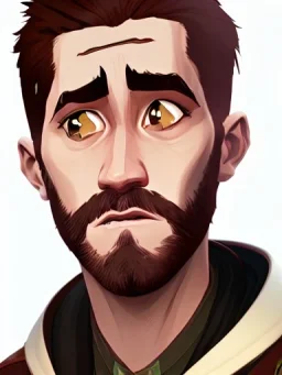 Portrait of a 30 year old strange gay wizard like Jake Gyllenhaal