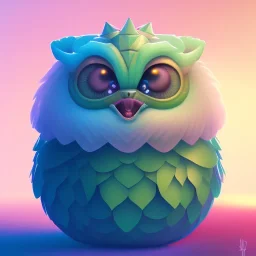 clean art of a cute fantasy creature made of segments of stone, soft lighting, soft pastel gradients, high definition