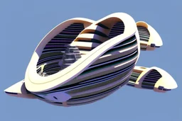 a gigantic starship shaped like a Mobius strip